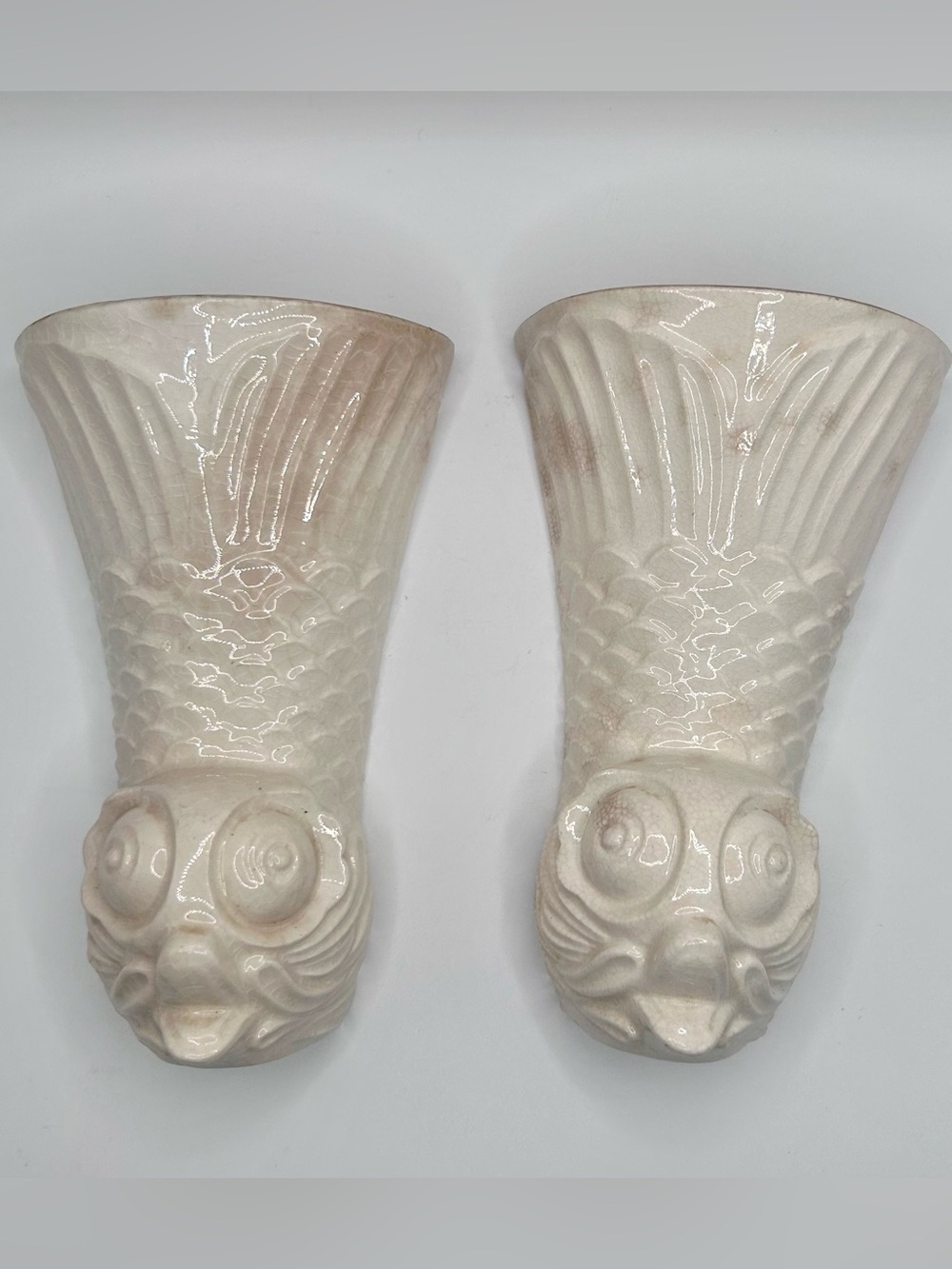 Vintage Japanese Ceramic Fish Wall Pockets | Mid-Century Nautical Decor (2)